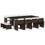 Set muebles de jardín 13 pzas y cojines ratán sintético marrón de , Conjuntos de jardín - Ref: Foro24-3277928, Precio: 695,46...