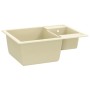 Küchenspüle mit doppelter Schüssel und beigem Granitüberlauf von vidaXL, Sinkt - Ref: Foro24-147087, Preis: 120,42 €, Rabatt: %