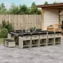 Garden dining set with 15 pieces, light gray synthetic rattan and cushions. by , Garden sets - Ref: Foro24-3277942, Price: 97...