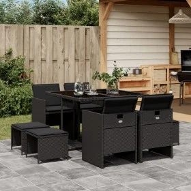 9-piece garden dining set with black synthetic rattan cushions by , Garden sets - Ref: Foro24-3277722, Price: 466,95 €, Disco...