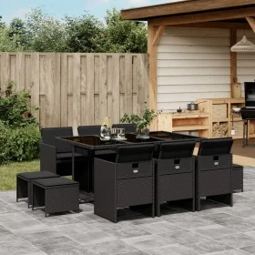 11-piece garden dining set with black synthetic rattan cushions by , Garden sets - Ref: Foro24-3277734, Price: 647,19 €, Disc...