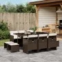 Garten-Essgruppe mit 11 Teilen und braunen Kunststoff-Rattan-Kissen. von , Gartensets - Ref: Foro24-3277736, Preis: 633,54 €,...