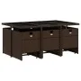 Garten-Essgruppe mit 11 Teilen und braunen Kunststoff-Rattan-Kissen. von , Gartensets - Ref: Foro24-3277736, Preis: 633,54 €,...