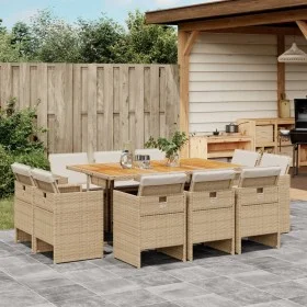 Garden dining set 11 pieces with beige synthetic rattan cushions by , Garden sets - Ref: Foro24-3277743, Price: 785,50 €, Dis...