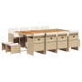 Garten-Essgruppe mit 13-teiligen Kissen aus synthetischem Rattan in Beige. von , Gartensets - Ref: Foro24-3277755, Preis: 986...