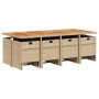 Garten-Essgruppe mit 13-teiligen Kissen aus synthetischem Rattan in Beige. von , Gartensets - Ref: Foro24-3277755, Preis: 986...