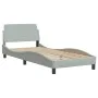 Cama con colchón terciopelo gris claro 90x200 cm de , Camas y somieres - Ref: Foro24-3208574, Precio: 275,26 €, Descuento: %