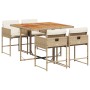 Garten-Essgruppe 5-teilig mit beigen Polstern aus synthetischem Rattan von , Gartensets - Ref: Foro24-3278031, Preis: 283,42 ...