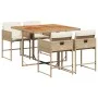 Set comedor de jardín 5 pzas con cojines ratán sintético beige by , Garden sets - Ref: Foro24-3278031, Price: 351,01 €, Disco...