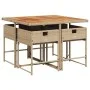 Set comedor de jardín 5 pzas con cojines ratán sintético beige by , Garden sets - Ref: Foro24-3278031, Price: 351,01 €, Disco...
