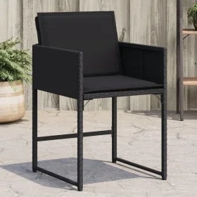 Gartenstühle mit Kissen, 4 Stück, aus schwarzem synthetischem Rattan von , Gartenstühle - Ref: Foro24-4007476, Preis: 201,39 ...