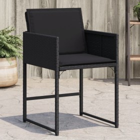 Sillas de jardín con cojines 4 unidades ratán sintético negro de , Sillas de jardín - Ref: Foro24-4007476, Precio: 154,32 €, ...