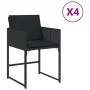Gartenstühle mit Kissen, 4 Stück, aus schwarzem synthetischem Rattan von , Gartenstühle - Ref: Foro24-4007476, Preis: 201,39 ...