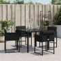 Gartenstühle mit Kissen, 4 Stück, aus schwarzem synthetischem Rattan von , Gartenstühle - Ref: Foro24-4007476, Preis: 201,39 ...