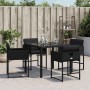Gartenstühle mit Kissen, 4 Stück, aus schwarzem synthetischem Rattan von , Gartenstühle - Ref: Foro24-4007476, Preis: 154,32 ...