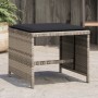 Taburetes jardín y cojines 4 uds ratán PE gris claro 40x40x35cm by , Outdoor ottomans - Ref: Foro24-4007488, Price: 87,42 €, ...