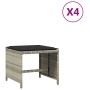 Taburetes jardín y cojines 4 uds ratán PE gris claro 40x40x35cm by , Outdoor ottomans - Ref: Foro24-4007488, Price: 87,42 €, ...