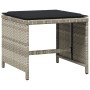 Taburetes jardín y cojines 4 uds ratán PE gris claro 40x40x35cm by , Outdoor ottomans - Ref: Foro24-4007488, Price: 87,42 €, ...