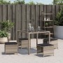 Taburetes jardín y cojines 4 uds ratán PE gris claro 40x40x35cm by , Outdoor ottomans - Ref: Foro24-4007488, Price: 87,42 €, ...