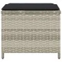 Taburetes jardín y cojines 4 uds ratán PE gris claro 40x40x35cm by , Outdoor ottomans - Ref: Foro24-4007488, Price: 103,04 €,...