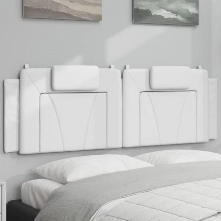 Cabecero de cama acolchado cuero sintético blanco 160 cm de , Cabeceros y pies de cama - Ref: Foro24-374798, Precio: 63,00 €,...