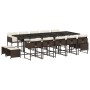 Garten-Essgruppe und Kissen-Set, 15-teilig, aus braunem synthetischem Rattan. von , Gartensets - Ref: Foro24-3278120, Preis: ...
