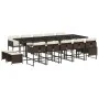 Set comedor de jardín y cojines 15 pzas ratán sintético marrón de , Conjuntos de jardín - Ref: Foro24-3278120, Precio: 882,96...