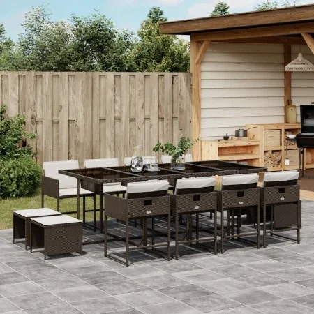 Set muebles de jardín 13 pzas y cojines ratán sintético marrón von , Gartensets - Ref: Foro24-3278108, Preis: 863,65 €, Rabat...