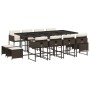 Set muebles de jardín 13 pzas y cojines ratán sintético marrón by , Garden sets - Ref: Foro24-3278108, Price: 661,76 €, Disco...