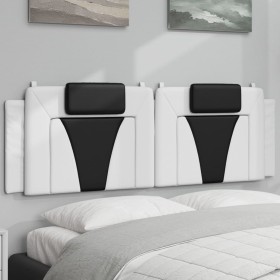 Padded headboard in white and black synthetic leather, 160 cm. by , Headboards and footboards - Ref: Foro24-374803, Price: 64...