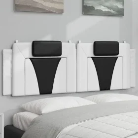 Padded headboard in white and black synthetic leather, 160 cm. by , Headboards and footboards - Ref: Foro24-374803, Price: 63...