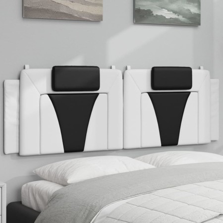 Gepolstertes Kopfteil aus weißem und schwarzem Kunstleder, 160 cm. von , Kopf- und Fußteile - Ref: Foro24-374803, Preis: 64,4...