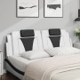 Padded headboard in white and black synthetic leather, 160 cm. by , Headboards and footboards - Ref: Foro24-374803, Price: 55...