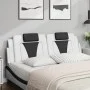 Padded headboard in white and black synthetic leather, 160 cm. by , Headboards and footboards - Ref: Foro24-374803, Price: 63...