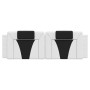 Padded headboard in white and black synthetic leather, 160 cm. by , Headboards and footboards - Ref: Foro24-374803, Price: 55...