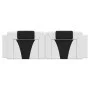 Padded headboard in white and black synthetic leather, 160 cm. by , Headboards and footboards - Ref: Foro24-374803, Price: 63...