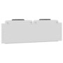Padded headboard in white and black synthetic leather, 160 cm. by , Headboards and footboards - Ref: Foro24-374803, Price: 55...