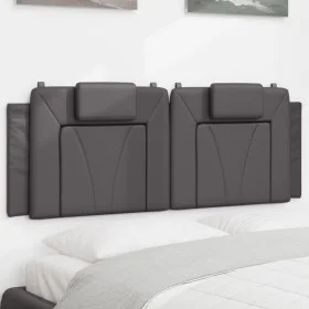 Padded headboard in gray synthetic leather 140 cm by , Headboards and footboards - Ref: Foro24-374793, Price: 49,34 €, Discou...