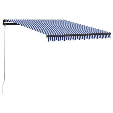Toldo manual retráctil azul y blanco 300x250 cm de vidaXL, Toldos - Ref: Foro24-3055184, Precio: 206,27 €, Descuento: %