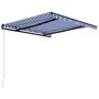 Blau-weiße einziehbare manuelle Markise 300x250 cm von vidaXL, Markisen - Ref: Foro24-3055184, Preis: 276,21 €, Rabatt: %