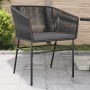 Gartensofas mit Kissen, 2 Stück, aus schwarzem synthetischem Rattan von , Gartenstühle - Ref: Foro24-369102, Preis: 137,40 €,...