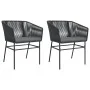 Gartensofas mit Kissen, 2 Stück, aus schwarzem synthetischem Rattan von , Gartenstühle - Ref: Foro24-369102, Preis: 134,65 €,...