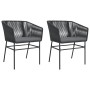Gartensofas mit Kissen, 2 Stück, aus schwarzem synthetischem Rattan von , Gartenstühle - Ref: Foro24-369102, Preis: 137,40 €,...