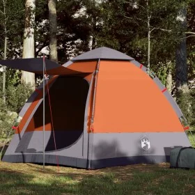 Tienda campaña cabaña 4 personas apertura rápida gris naranja by , tents - Ref: Foro24-4005337, Price: 103,89 €, Discount: %