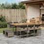 Set de comedor de jardín 11 pzas y cojines ratán sintético gris by , Garden sets - Ref: Foro24-3278101, Price: 661,31 €, Disc...