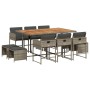 Set de comedor de jardín 11 pzas y cojines ratán sintético gris by , Garden sets - Ref: Foro24-3278101, Price: 513,77 €, Disc...