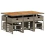 Set de comedor de jardín 11 pzas y cojines ratán sintético gris by , Garden sets - Ref: Foro24-3278101, Price: 661,31 €, Disc...