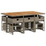 Set de comedor de jardín 11 pzas y cojines ratán sintético gris by , Garden sets - Ref: Foro24-3278101, Price: 513,77 €, Disc...