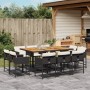 Set de comedor jardín 11 pzas con cojines ratán sintético negro by , Garden sets - Ref: Foro24-3278162, Price: 558,04 €, Disc...