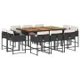 Set de comedor jardín 11 pzas con cojines ratán sintético negro by , Garden sets - Ref: Foro24-3278162, Price: 728,24 €, Disc...